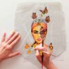 Bolso con flecos pintado a Mano – Mariposas – Moda mujer