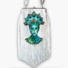Bolso con flecos pintado a Mano – Pavo Real – Moda mujer
