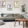 Cuadros decorativos, ilustraciones botánicas impresas. Conjunto de 3 pinturas para decoración en hogar, estudio, consultorio, oficina